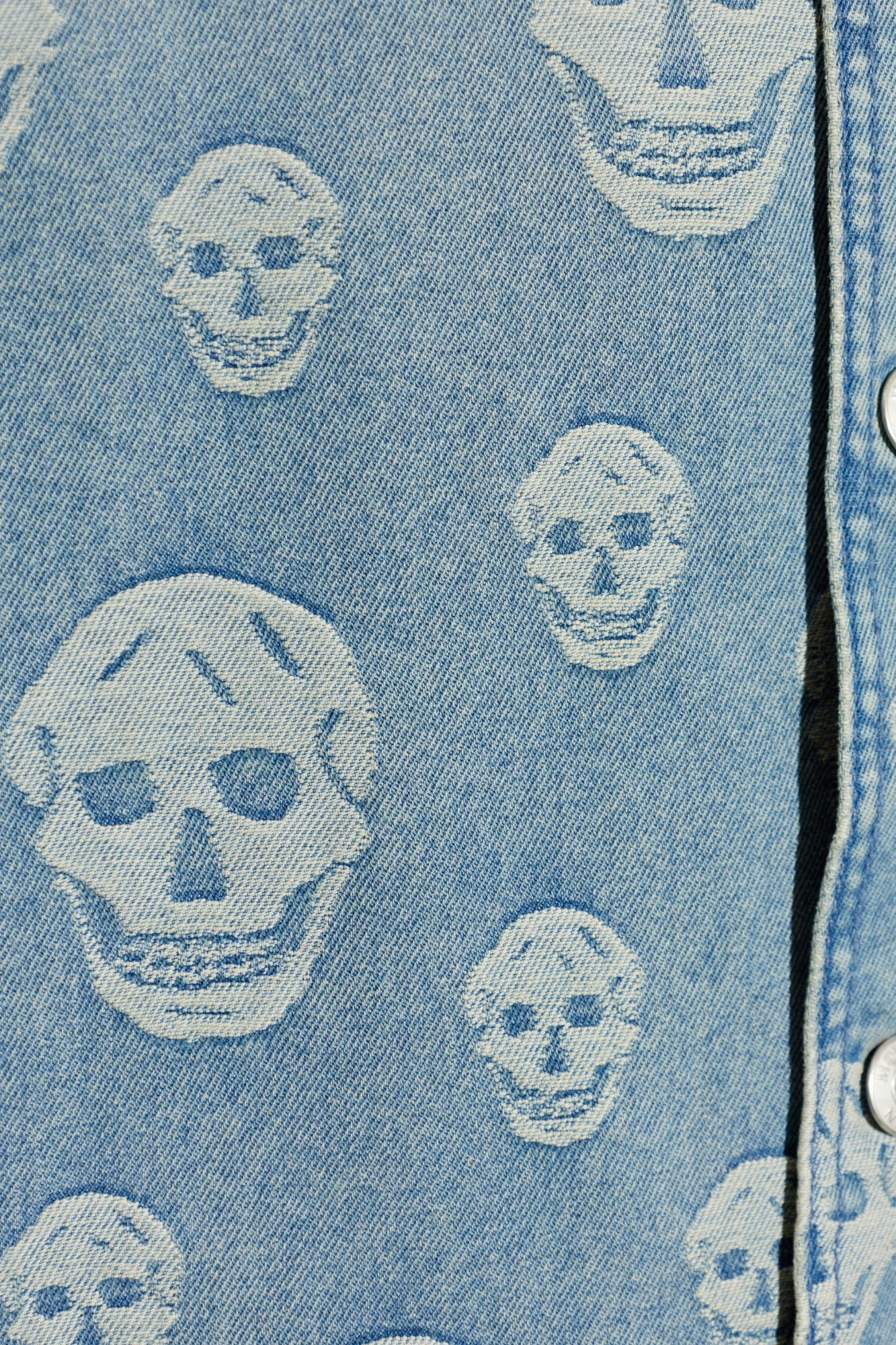 Alexander McQueen Denim shirt with a distinctive skull motif
